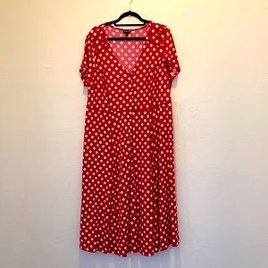 Torrid Red and White Polka Dot Dress